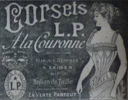 Publicité pour des corsets