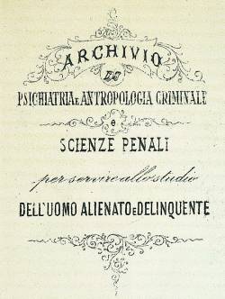 Détail d'une lettre de Cesare Lombroso à l'en-tête des Archivio di psichiatria, antropologia criminale e scienze penali