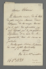 Lettres de relance adressées à Pierre Charnier afin qu'il délivre les renseignements demandés par la commission exécutive de la Caisse de prêt aux chefs d'ateliers.