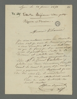 Lettre de Bézenac, détenu à la prison de Perrache, adressée à son défenseur Pierre Charnier, suivie de la réponse de ce dernier, datée du