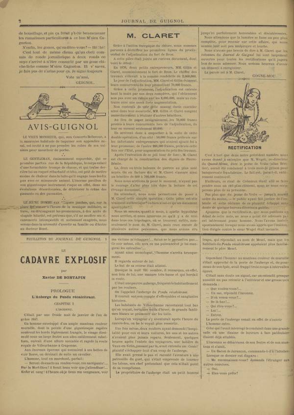 
						Affichage en mode lecture de la page
					