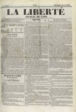 La Liberté : journal de Lyon, N°26, pp. 1