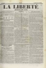 La Liberté : journal de Lyon, N°34, pp. 1