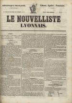Avenir du peuple : feuille lyonnaise, industrielle et littéraire - extrait des journaux, N°19