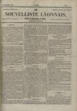 Avenir du peuple : feuille lyonnaise, industrielle et littéraire - extrait des journaux, N°209, pp. 1