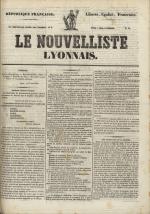 Avenir du peuple : feuille lyonnaise, industrielle et littéraire - extrait des journaux, N°22, pp. 1