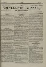 Avenir du peuple : feuille lyonnaise, industrielle et littéraire - extrait des journaux, N°254