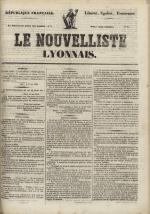 Avenir du peuple : feuille lyonnaise, industrielle et littéraire - extrait des journaux, N°27