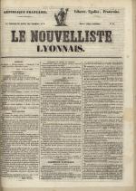 Avenir du peuple : feuille lyonnaise, industrielle et littéraire - extrait des journaux, N°29