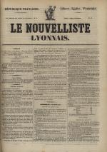 Avenir du peuple : feuille lyonnaise, industrielle et littéraire - extrait des journaux, N°33