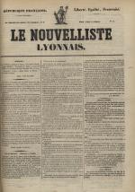 Avenir du peuple : feuille lyonnaise, industrielle et littéraire - extrait des journaux, N°34, pp. 1