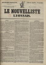 Avenir du peuple : feuille lyonnaise, industrielle et littéraire - extrait des journaux, N°63