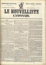 Avenir du peuple : feuille lyonnaise, industrielle et littéraire - extrait des journaux, N°8