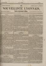 Avenir du peuple : feuille lyonnaise, industrielle et littéraire - extrait des journaux, N°87