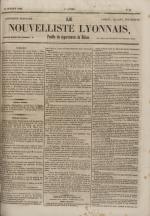 Avenir du peuple : feuille lyonnaise, industrielle et littéraire - extrait des journaux, N°89