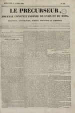 Le Précurseur, N°411, pp. 1