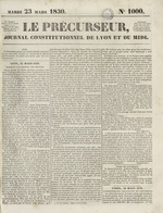 Le Précurseur, N°1000, pp. 1