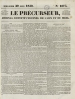 Le Précurseur, N°1075, pp. 1