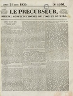 Le Précurseur, N°1076, pp. 1