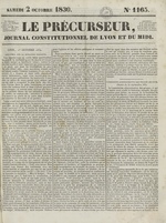 Le Précurseur, N°1165, pp. 1