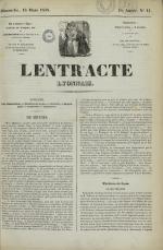L'Entr'acte lyonnais : journal des théâtres et des salons, N°11, pp. 1