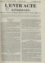 L'Entr'acte lyonnais : journal des théâtres et des salons, N°141, pp. 1