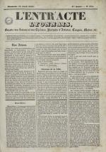 L'Entr'acte lyonnais : journal des théâtres et des salons, N°171, pp. 1
