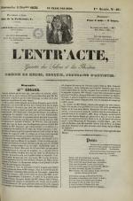 L'Entr'acte lyonnais : journal des théâtres et des salons, N°49, pp. 1