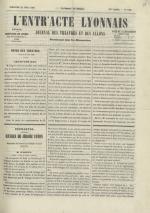 L'Entr'acte lyonnais,  N°1168, pp. 1