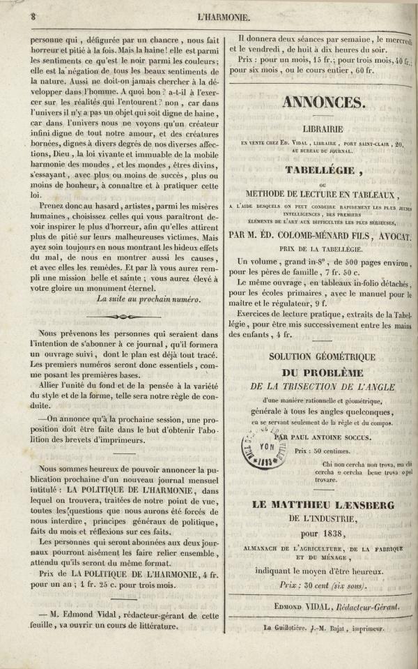 
						Affichage en mode lecture de la page
					