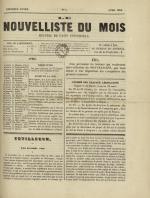 Le Nouvelliste du mois, N°4, pp. 1