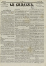 Le Censeur : journal de Lyon, politique, industriel et littéraire, N°122, pp. 1