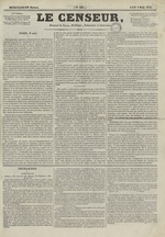 Le Censeur : journal de Lyon, politique, industriel et littéraire, N°133, pp. 1
