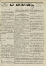 Le Censeur : journal de Lyon, politique, industriel et littéraire, N°142, pp. 1