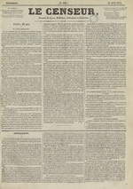Le Censeur : journal de Lyon, politique, industriel et littéraire, N°176, pp. 1