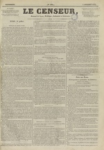 Le Censeur : journal de Lyon, politique, industriel et littéraire, N°182, pp. 1