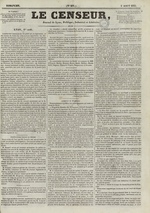 Le Censeur : journal de Lyon, politique, industriel et littéraire, N°207, pp. 1