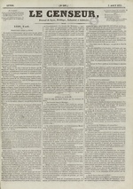 Le Censeur : journal de Lyon, politique, industriel et littéraire, N°208, pp. 1