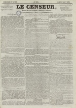 Le Censeur : journal de Lyon, politique, industriel et littéraire, N°216, pp. 1
