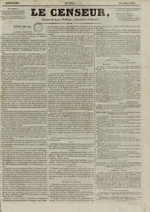 Le Censeur : journal de Lyon, politique, industriel et littéraire, N°221, pp. 1