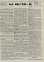 Le Censeur : journal de Lyon, politique, industriel et littéraire, N°288, pp. 1