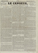 Le Censeur : journal de Lyon, politique, industriel et littéraire, N°292, pp. 1
