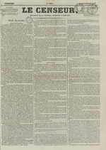 Le Censeur : journal de Lyon, politique, industriel et littéraire, N°296, pp. 1