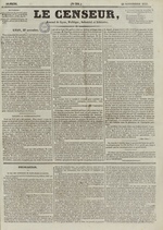 Le Censeur : journal de Lyon, politique, industriel et littéraire, N°301, pp. 1