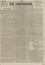 Le Censeur : journal de Lyon, politique, industriel et littéraire, N°308, pp. 1