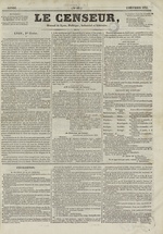Le Censeur : journal de Lyon, politique, industriel et littéraire, N°63, pp. 1