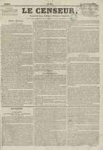 Le Censeur : journal de Lyon, politique, industriel et littéraire, N°82, pp. 1