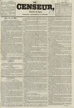 Le Censeur : journal de Lyon, politique, industriel et littéraire, N°744, pp. 1