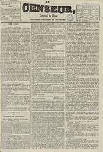 Le Censeur : journal de Lyon, politique, industriel et littéraire, N°827, pp. 1