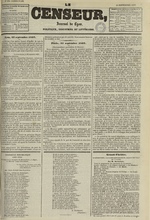 Le Censeur : journal de Lyon, politique, industriel et littéraire, N°882, pp. 1